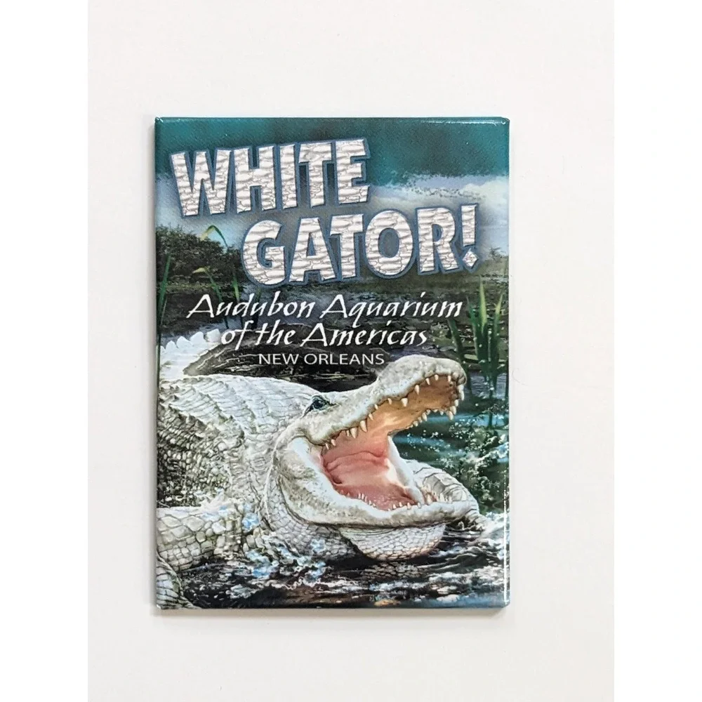 Vintage Audubon Aquarium of the Americas Magnet New Orleans LA White Gator Bayou